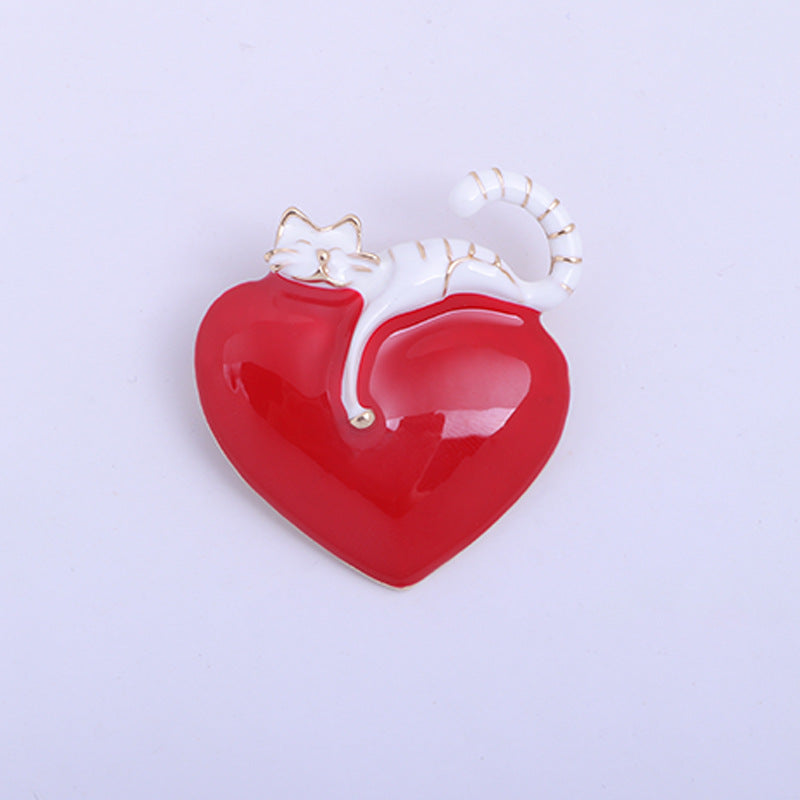 Alloy Corsage Cat Dripping Oil Brooch Brooches