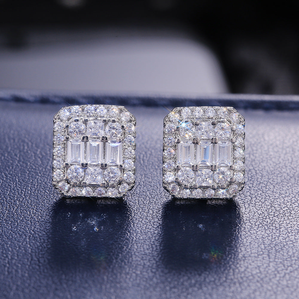 Women's Shi Korean Style Square Zircon Rings