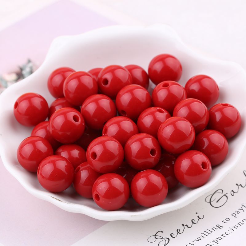 Children's Color Acrylic Beads Handmade Bead Material Solid Round Candy Jewelry Accessories