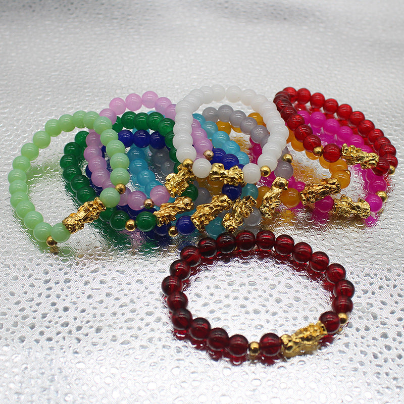 Colorful Golden Balls Pi Beads Stall Small Gold Shop Bracelet