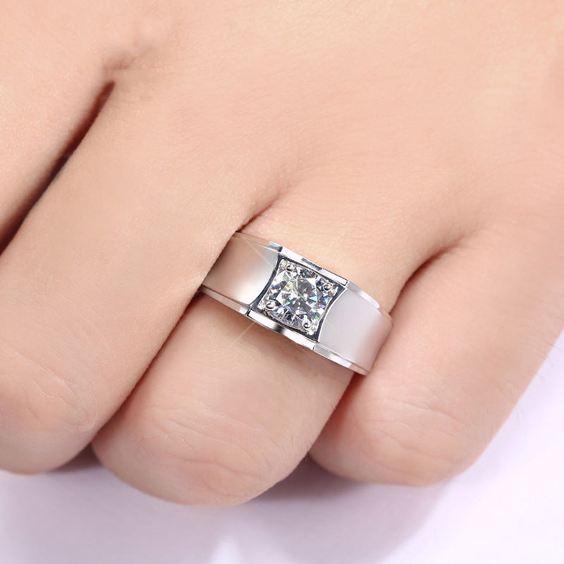 Men's On Domineering Imitation Moissanite Inlaid Eight Rings