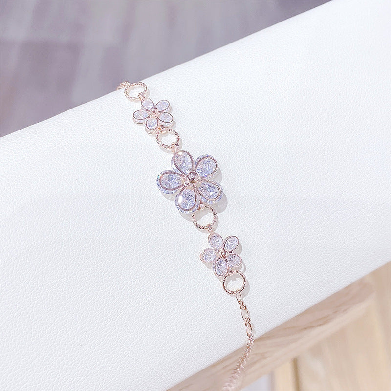 Small Fresh Diamond Flower Sweet Cutout Five Bracelets