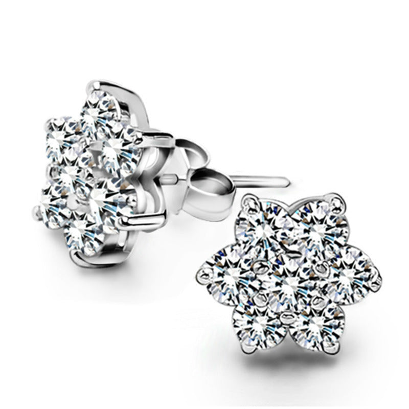 Women's Korean Style Diamond Snowflake Fashion Graceful Rings