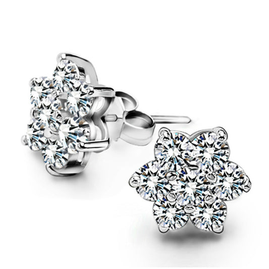 Women's Korean Style Diamond Snowflake Fashion Graceful Rings