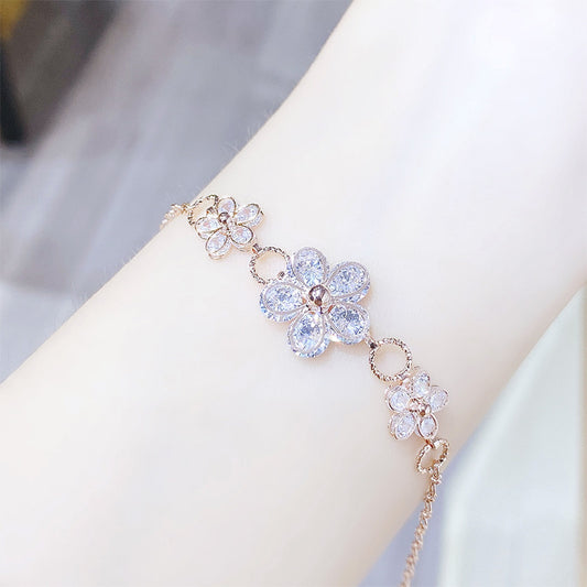 Small Fresh Diamond Flower Sweet Cutout Five Bracelets