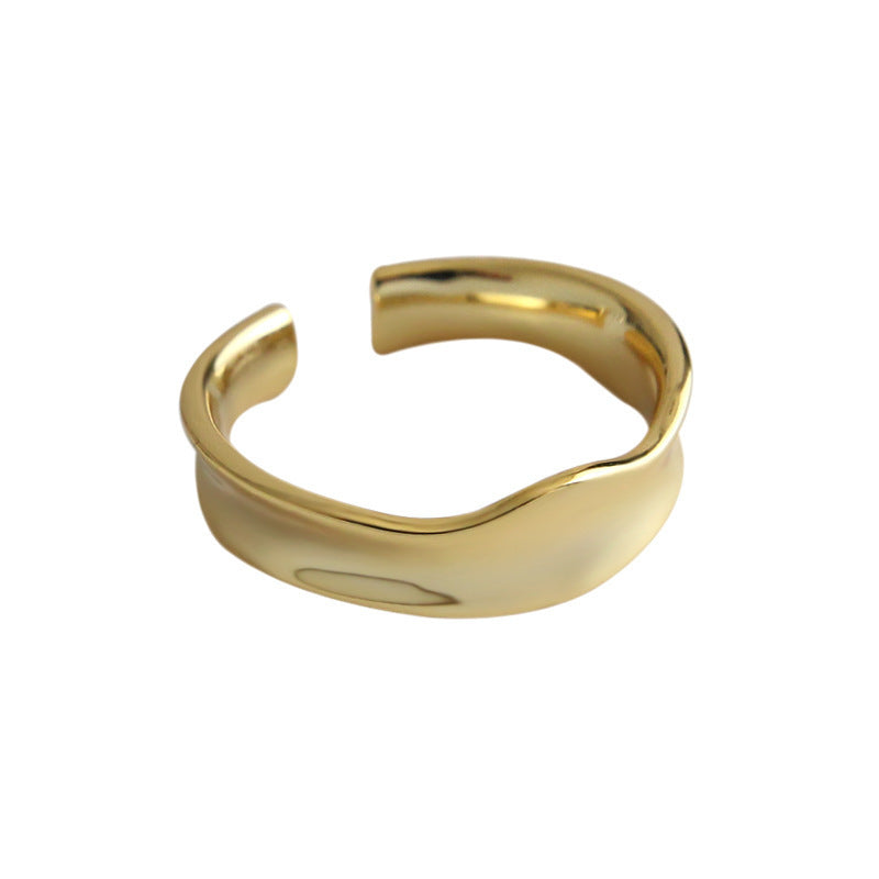 Women's Retro Irregular Thin Personalized Glossy Overlay Rings