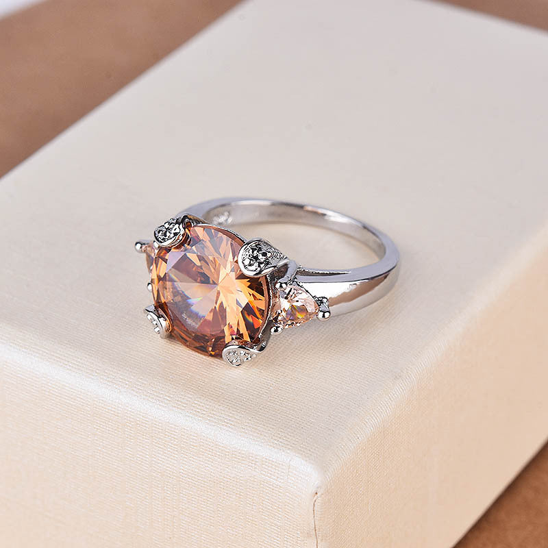 Women's Champagne Morgan Stone Fashion Engagement For Ring