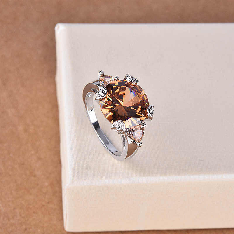 Women's Champagne Morgan Stone Fashion Engagement For Ring