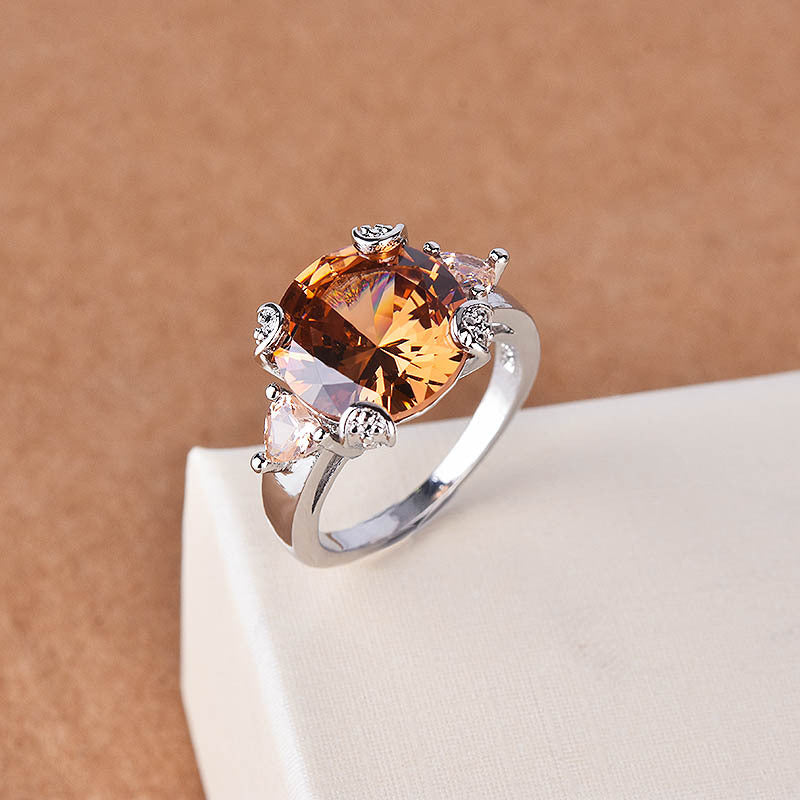 Women's Champagne Morgan Stone Fashion Engagement For Ring
