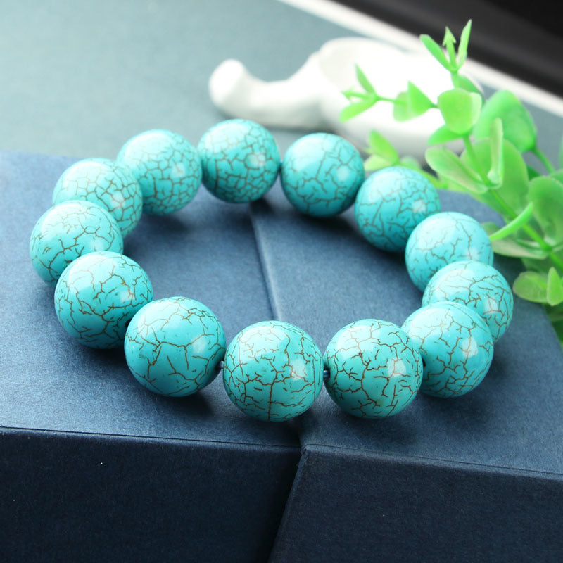 High Porcelain Turquoise Explosion Flower Round Beads Bead Glaze Bracelets