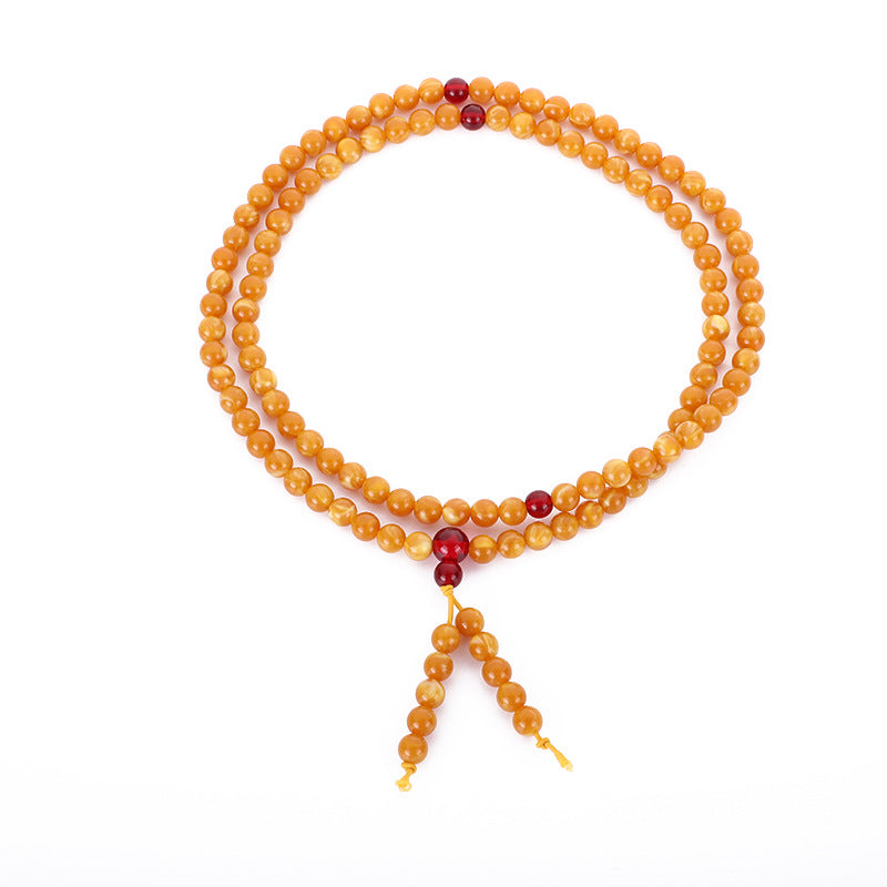 Rosary Yellow Chicken Grease Old Round Bracelets