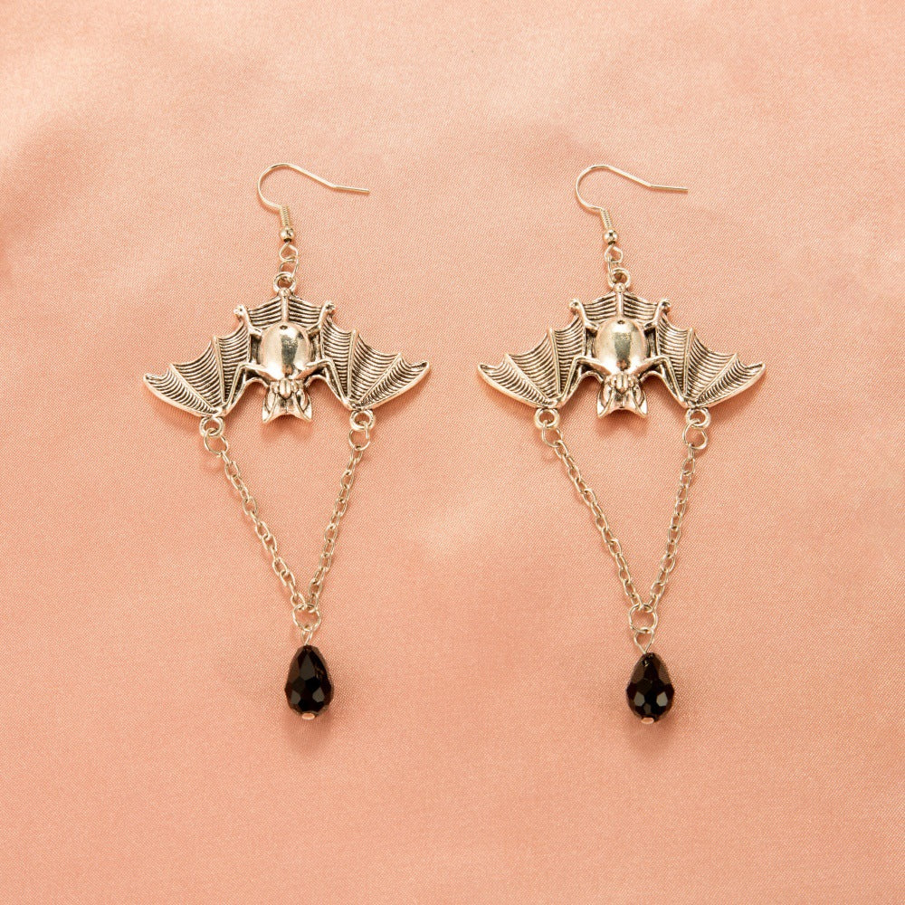 Halloween Eccentric Personality Skull Pumpkin Lamp Earrings