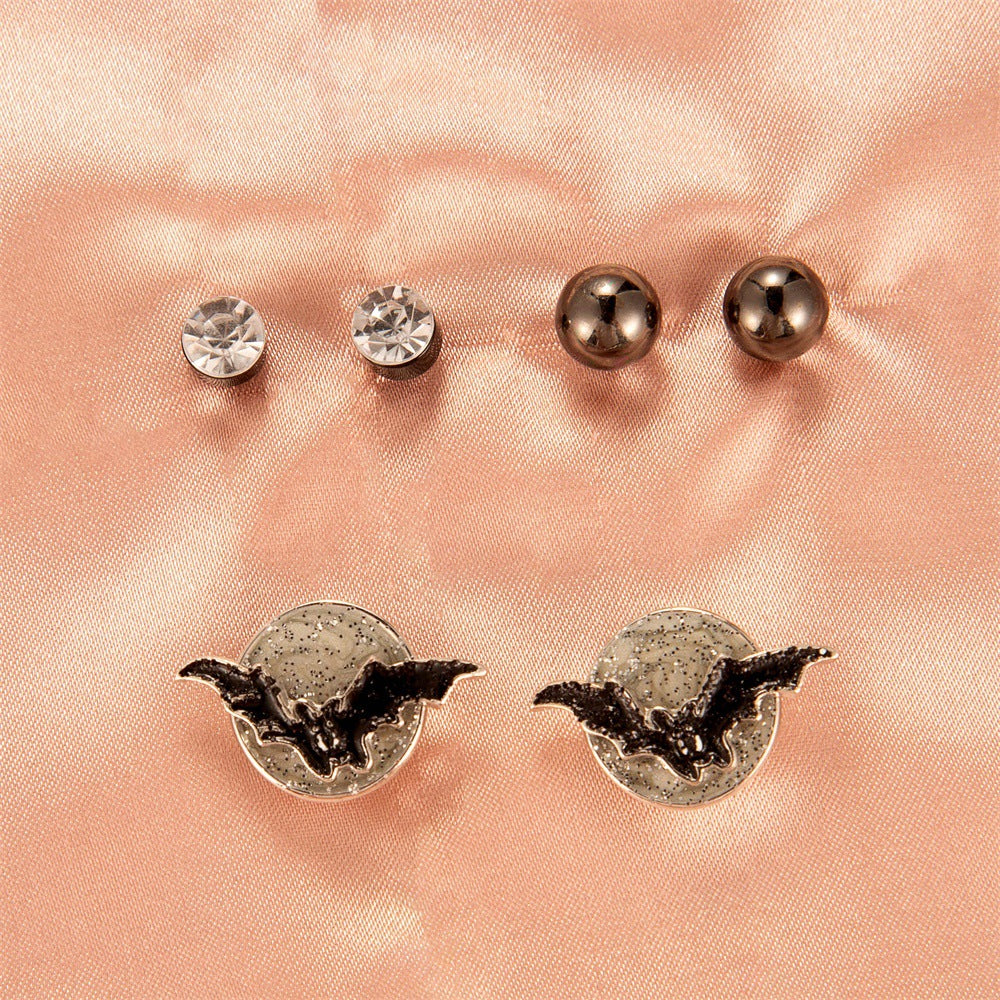Halloween Eccentric Personality Skull Pumpkin Lamp Earrings