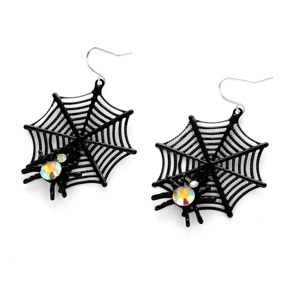 Halloween Eccentric Personality Skull Pumpkin Lamp Earrings