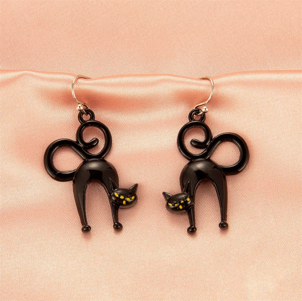 Halloween Eccentric Personality Skull Pumpkin Lamp Earrings