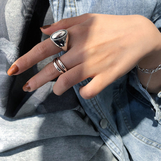 Women's Sier Open Index Finger Trendy Fashion Personalized Rings