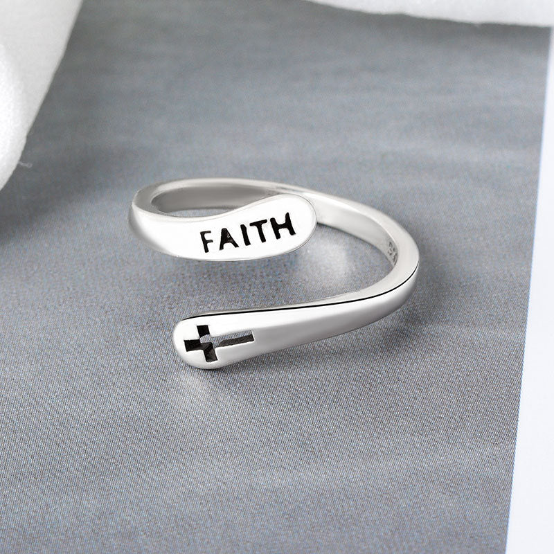 Cross Female Fashion Personality Trendy Cold Open Minimalist Hip Hop Ring