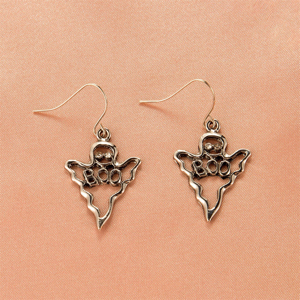 Halloween Eccentric Personality Skull Pumpkin Lamp Earrings