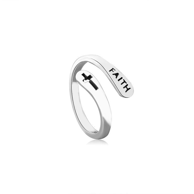Cross Female Fashion Personality Trendy Cold Open Minimalist Hip Hop Ring