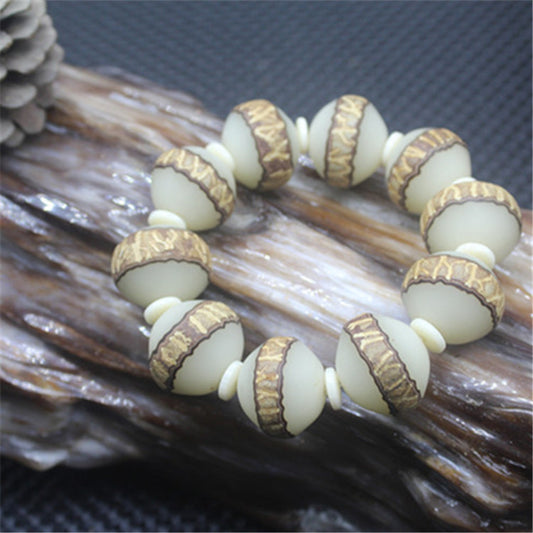 Bodhi Root Seed Three Sides Barrel Beads Surface Top Grinding Bracelet