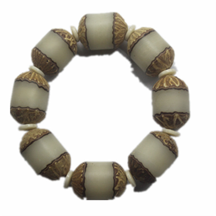 Bodhi Root Seed Three Sides Barrel Beads Surface Top Grinding Bracelet