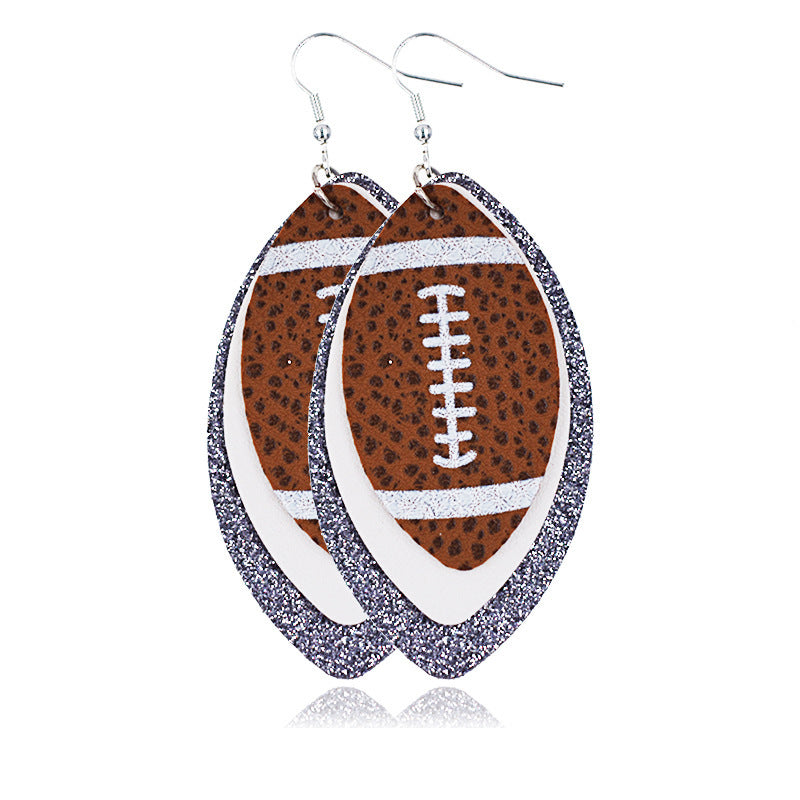 Comfortable Rugby Drop-shaped Leather Summer Christmas Earrings