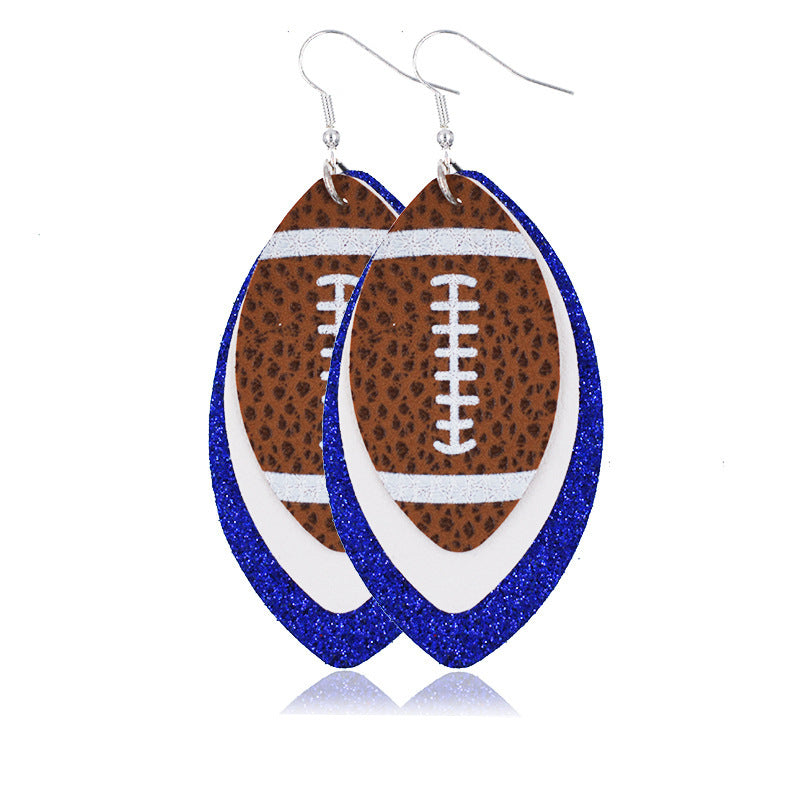 Comfortable Rugby Drop-shaped Leather Summer Christmas Earrings