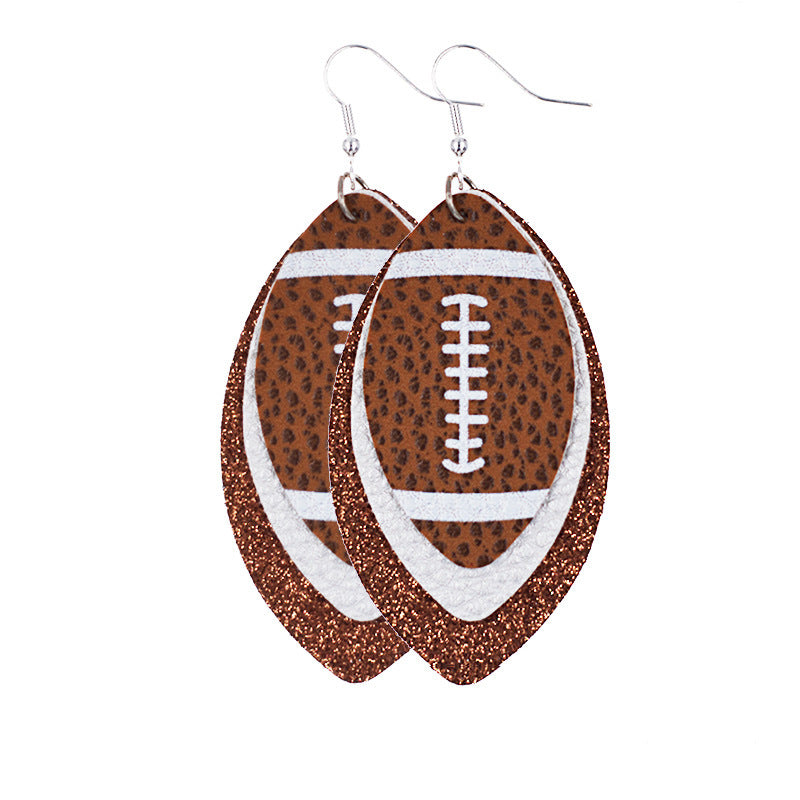 Comfortable Rugby Drop-shaped Leather Summer Christmas Earrings