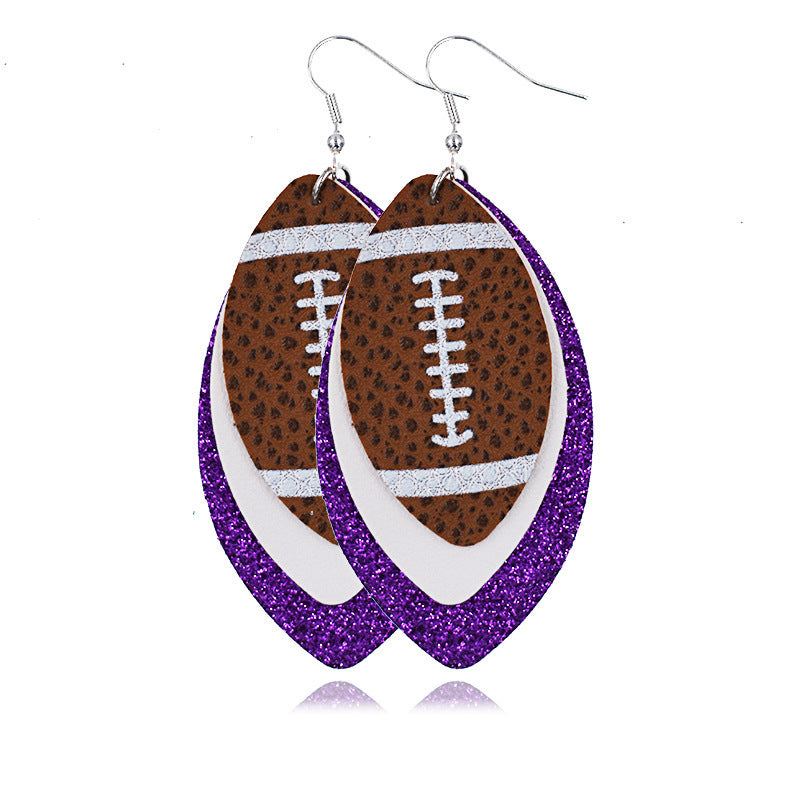 Comfortable Rugby Drop-shaped Leather Summer Christmas Earrings