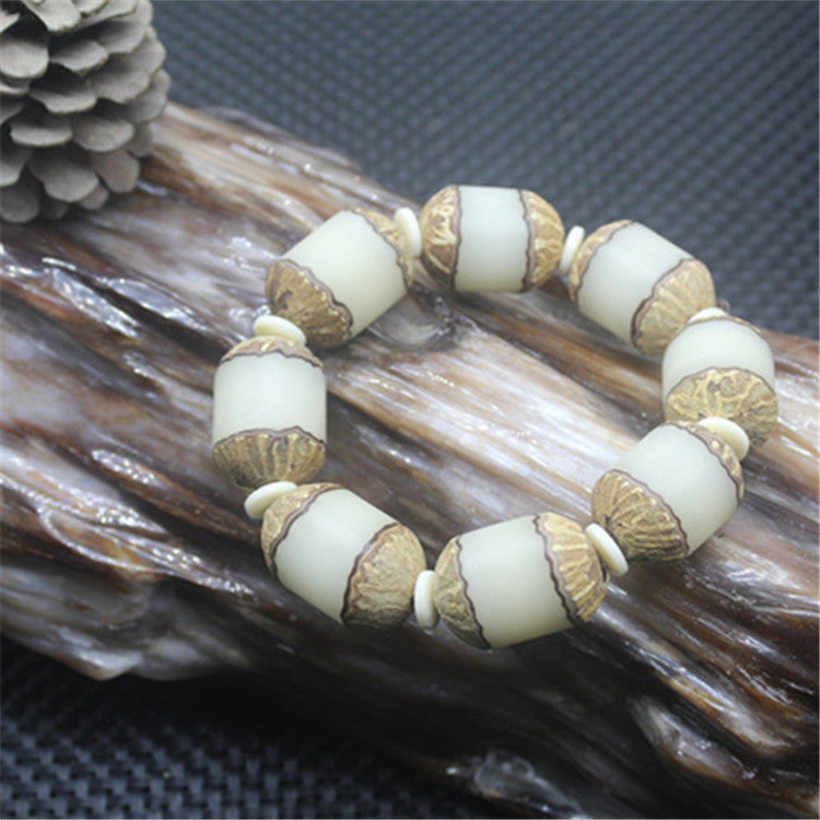 Bodhi Root Seed Three Sides Barrel Beads Surface Top Grinding Bracelet