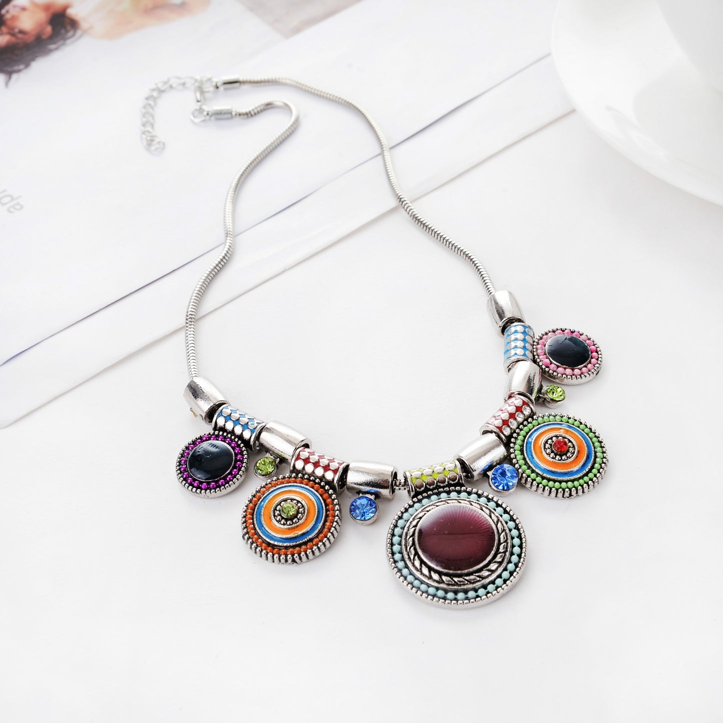 Ethnic Style Female Alloy Dripping Diamond Inlaid Clavicle Necklaces