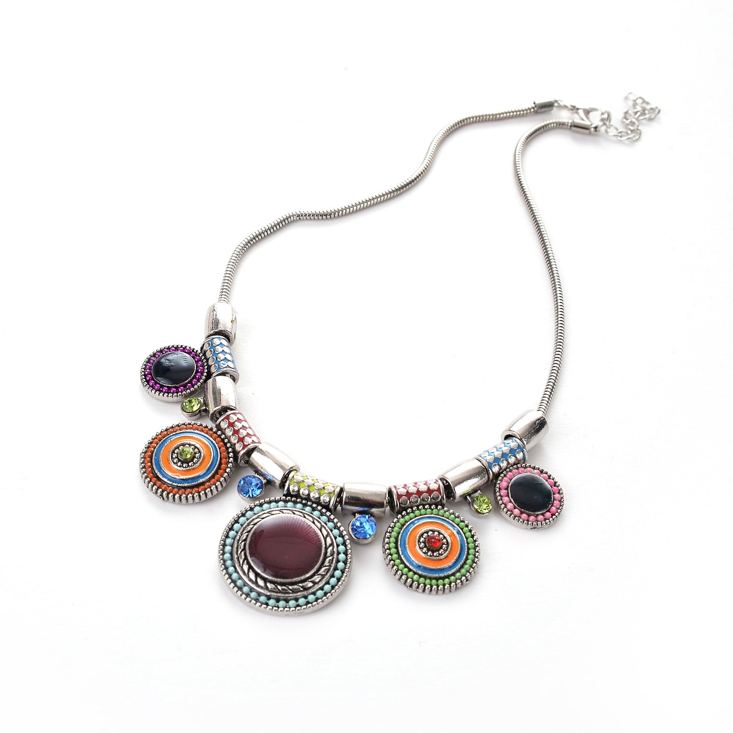 Ethnic Style Female Alloy Dripping Diamond Inlaid Clavicle Necklaces