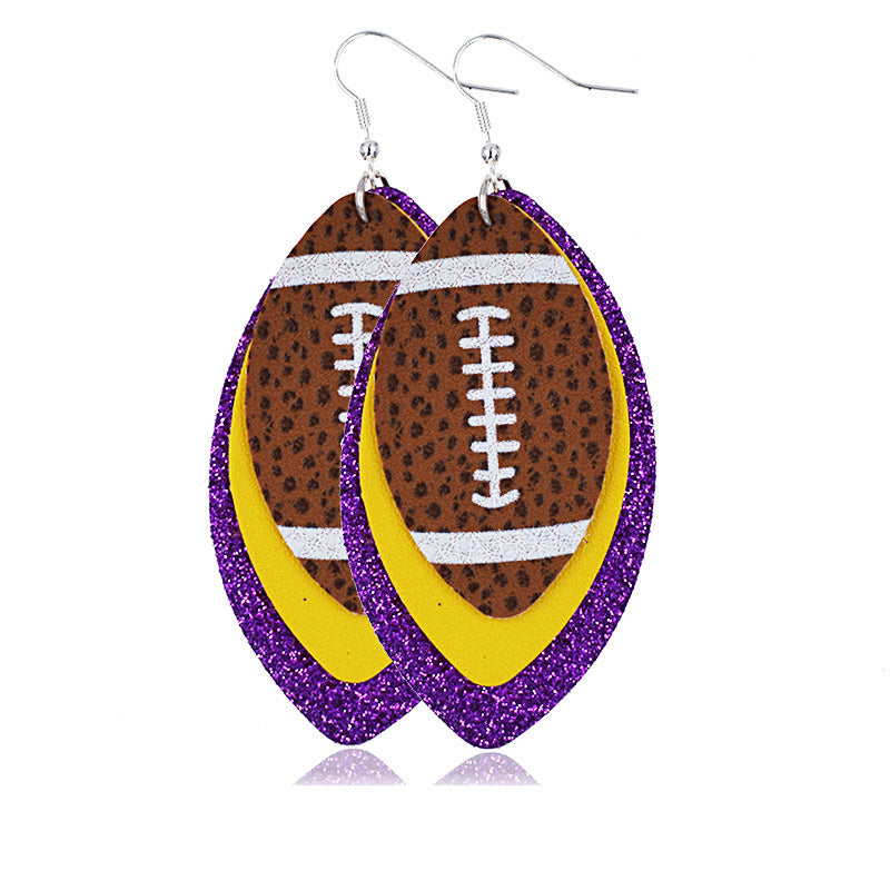 Comfortable Rugby Drop-shaped Leather Summer Christmas Earrings