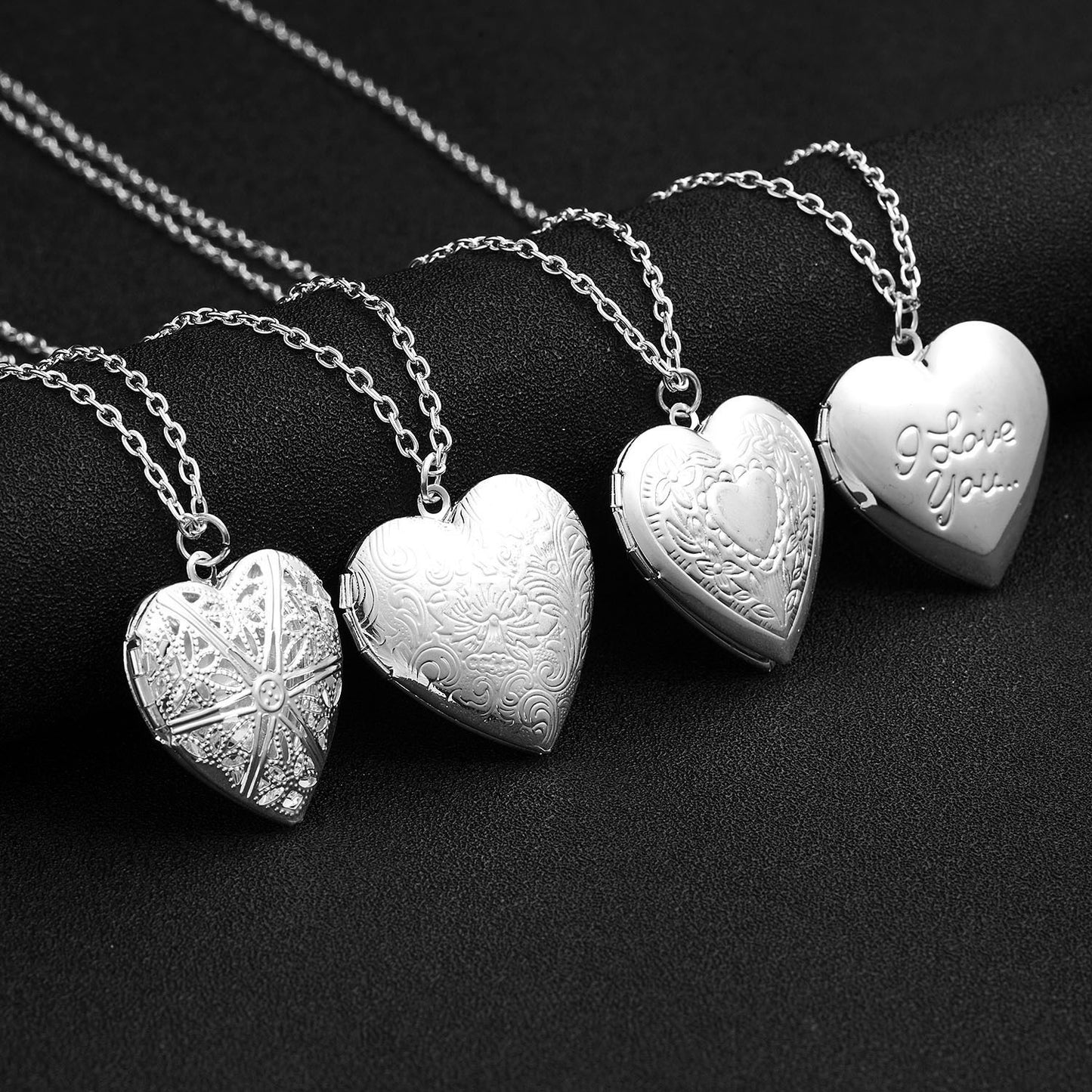 Creative Heart Frame Carved Openable Fashion Necklaces