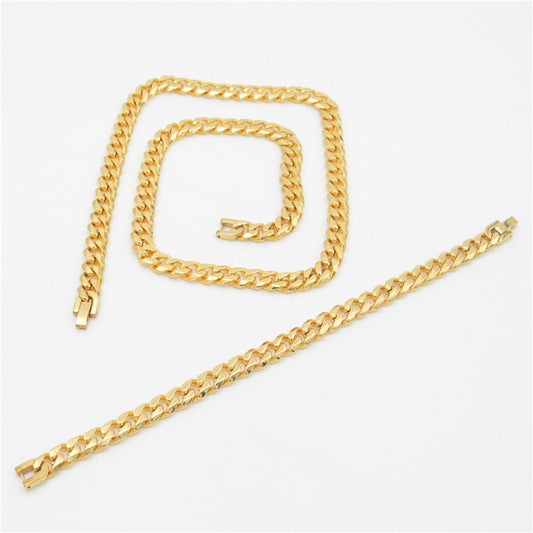 Foreign Personalized Simple Single Woven Six-sided Grinding Titanium Necklaces