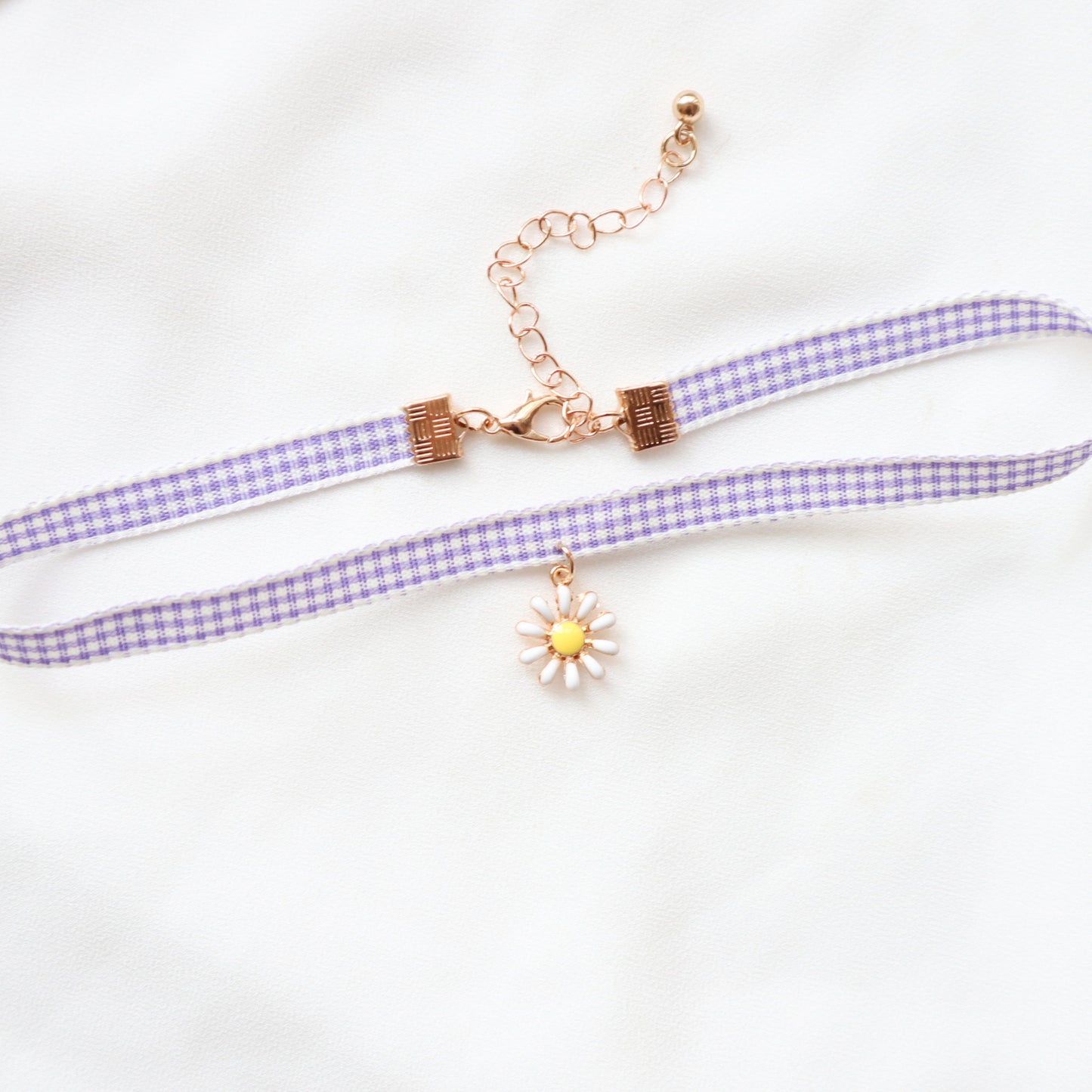 Women's Fairy Style Ornament Purple Floral Ribbon Necklaces