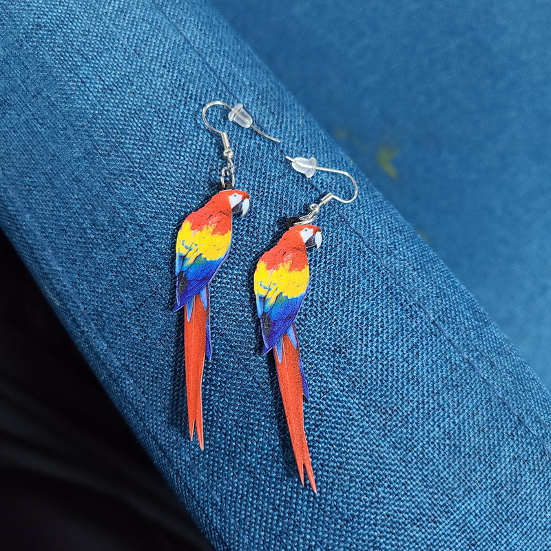 Cut Hummingbird Pigeon Eagle Owl Parrot Earrings