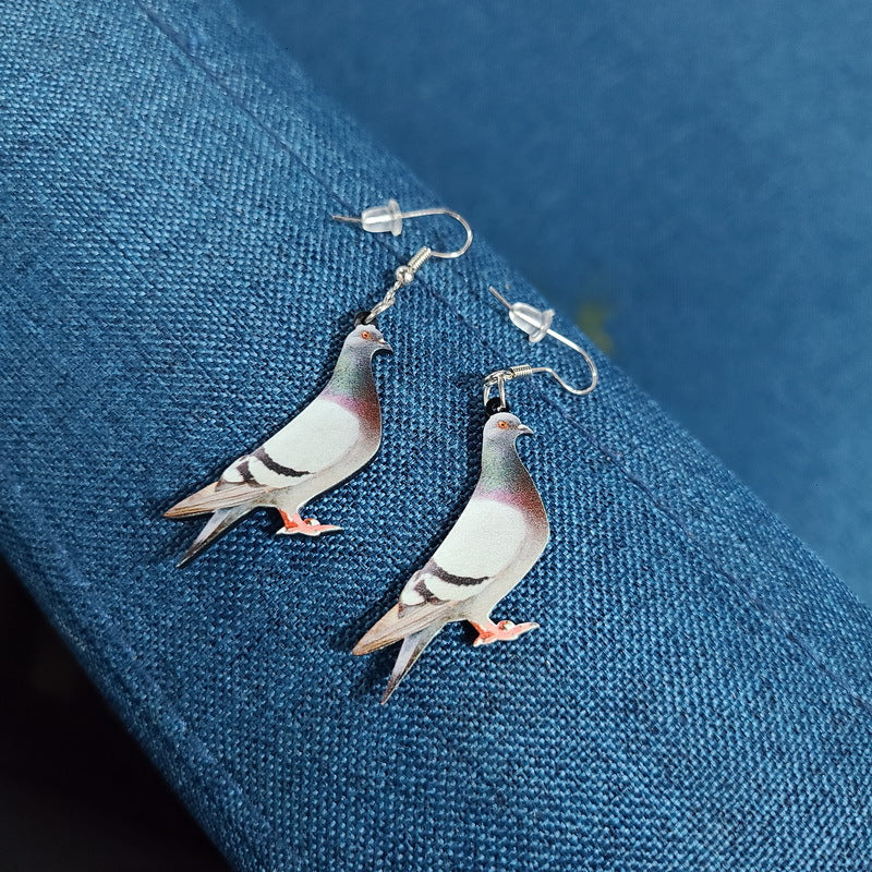 Cut Hummingbird Pigeon Eagle Owl Parrot Earrings