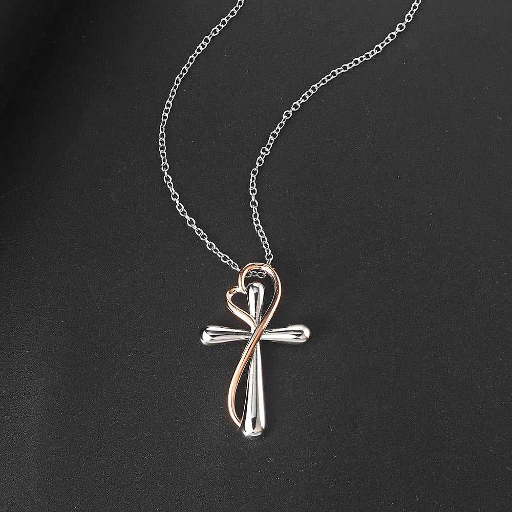 Hazy Moon Heart-shaped Cross Simple Color Necklaces