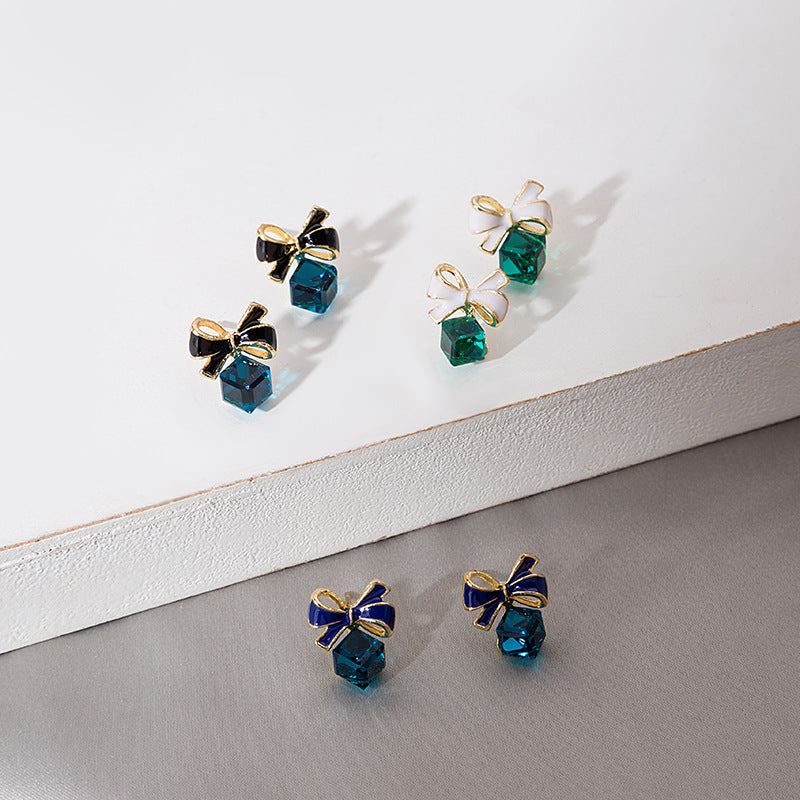 Versatile Graceful Innovative Bowknot Cube Crystal Rings