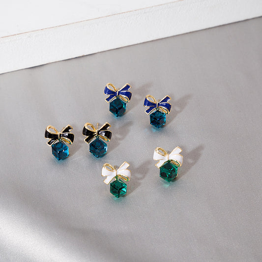 Versatile Graceful Innovative Bowknot Cube Crystal Rings