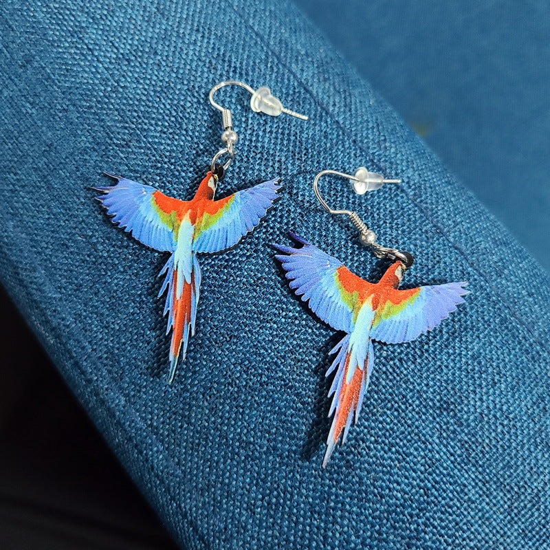 Cut Hummingbird Pigeon Eagle Owl Parrot Earrings