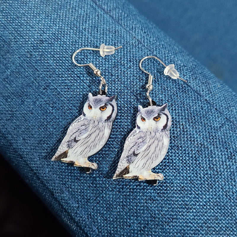 Cut Hummingbird Pigeon Eagle Owl Parrot Earrings