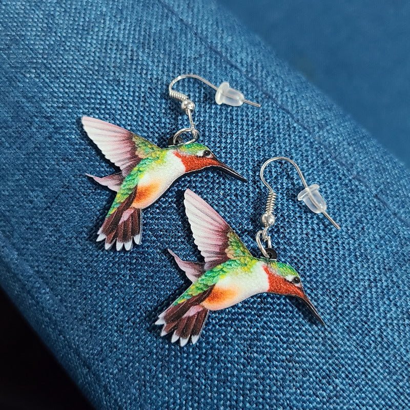 Cut Hummingbird Pigeon Eagle Owl Parrot Earrings