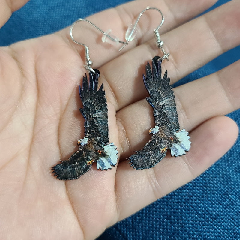 Cut Hummingbird Pigeon Eagle Owl Parrot Earrings