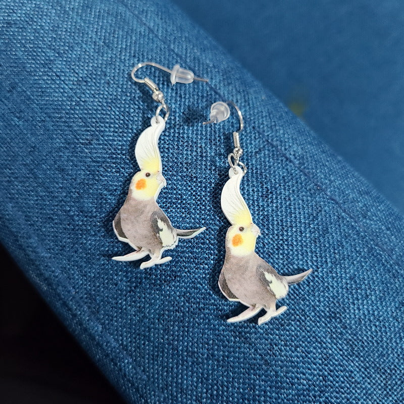 Cut Hummingbird Pigeon Eagle Owl Parrot Earrings