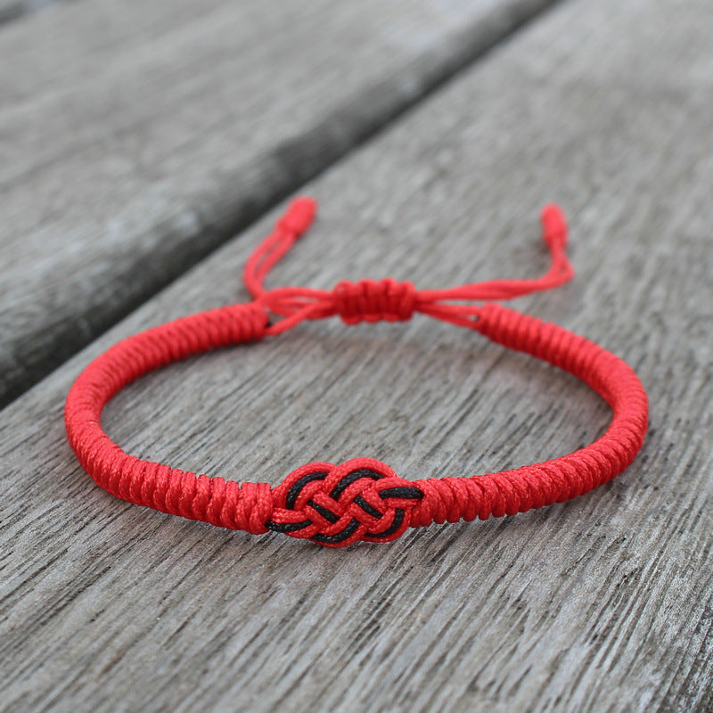 Life Red Rope Hand-woven Double Money Knot Couple Bracelets