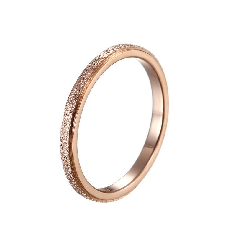 Female Frosted Minimalist Sweet Light Luxury Gold Rings