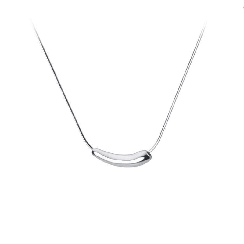Sterling Sier Female Eggplant Clavicle Chain Niche Design Cold Wind Necklace