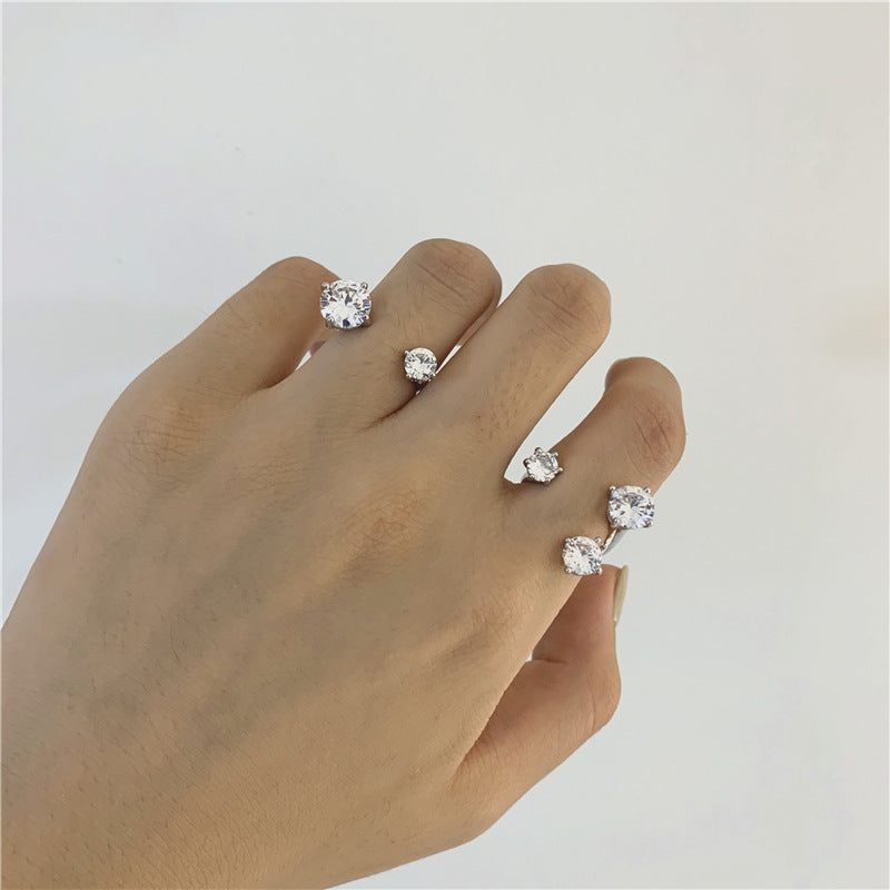 Models Style Mild Luxury High-grade Zircon Butterfly Open Rings